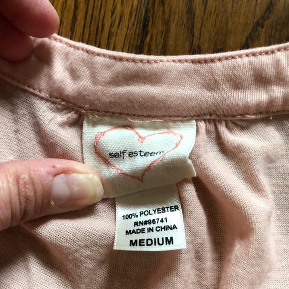 Self Esteem Peach Top with lacy accents - Picture 3 of 5